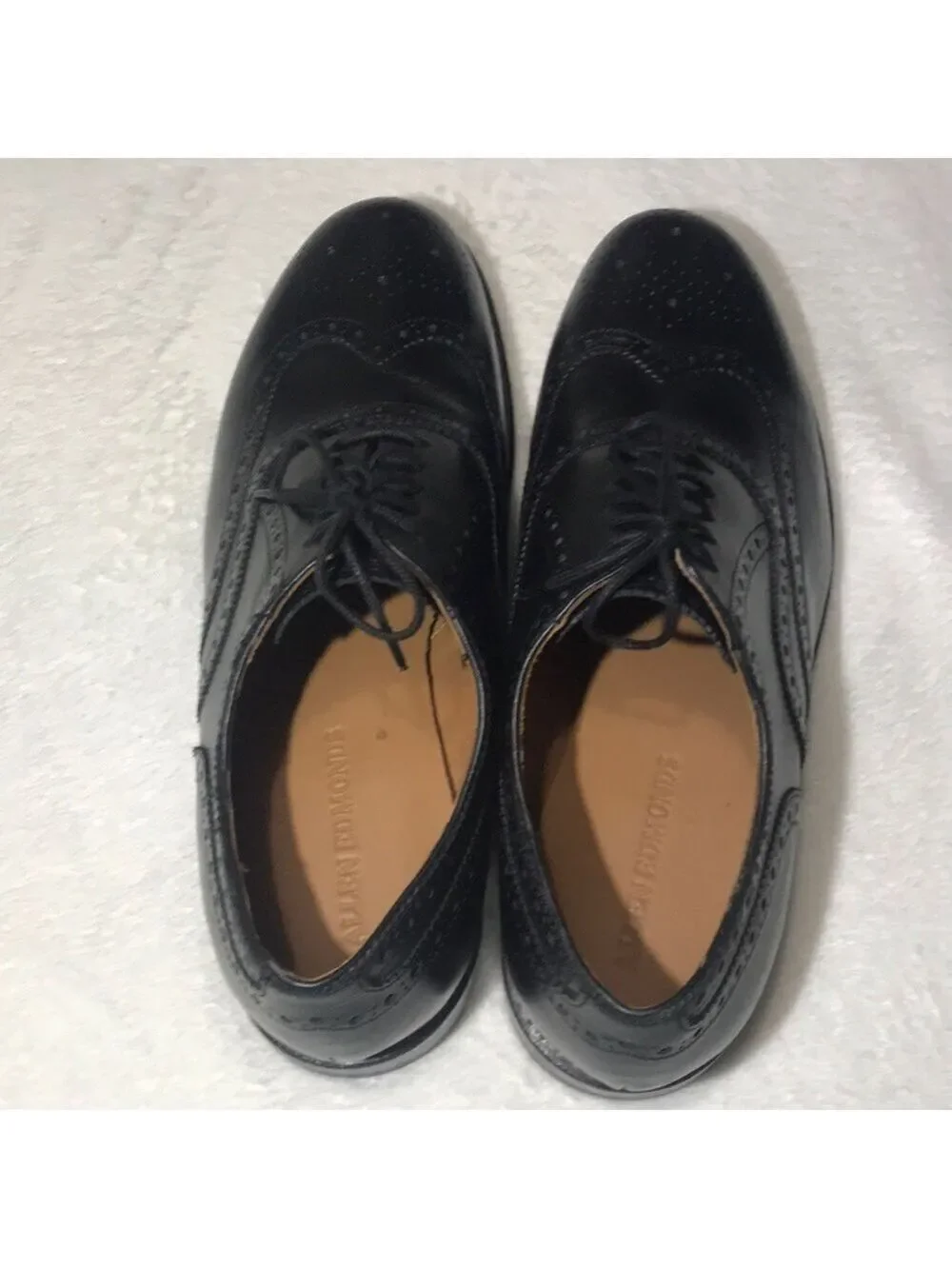 Allen Edmonds McAllister Leather Black Wingtip Oxford Shoes 10.5D